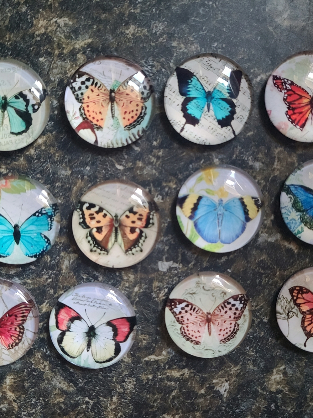 Butterfly Glass Magnet Set